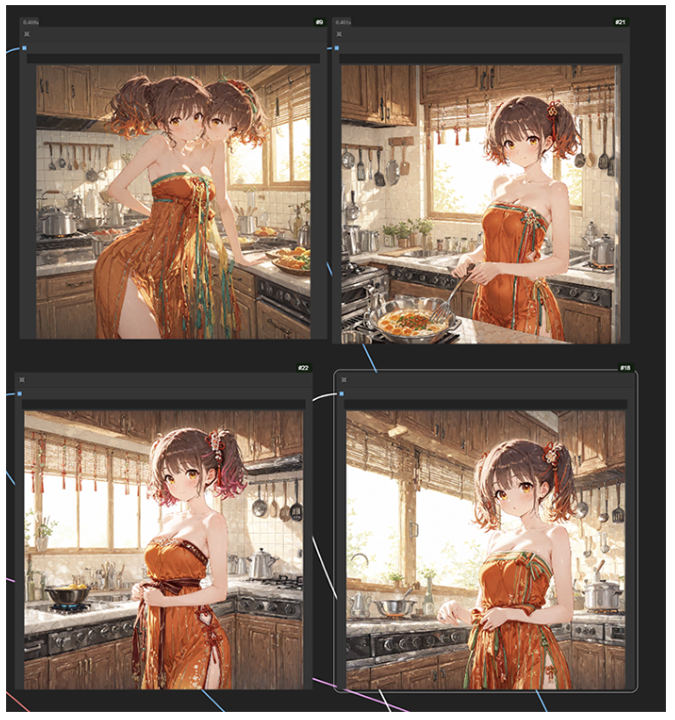 PatchModelAddDownscale 四種強度對照